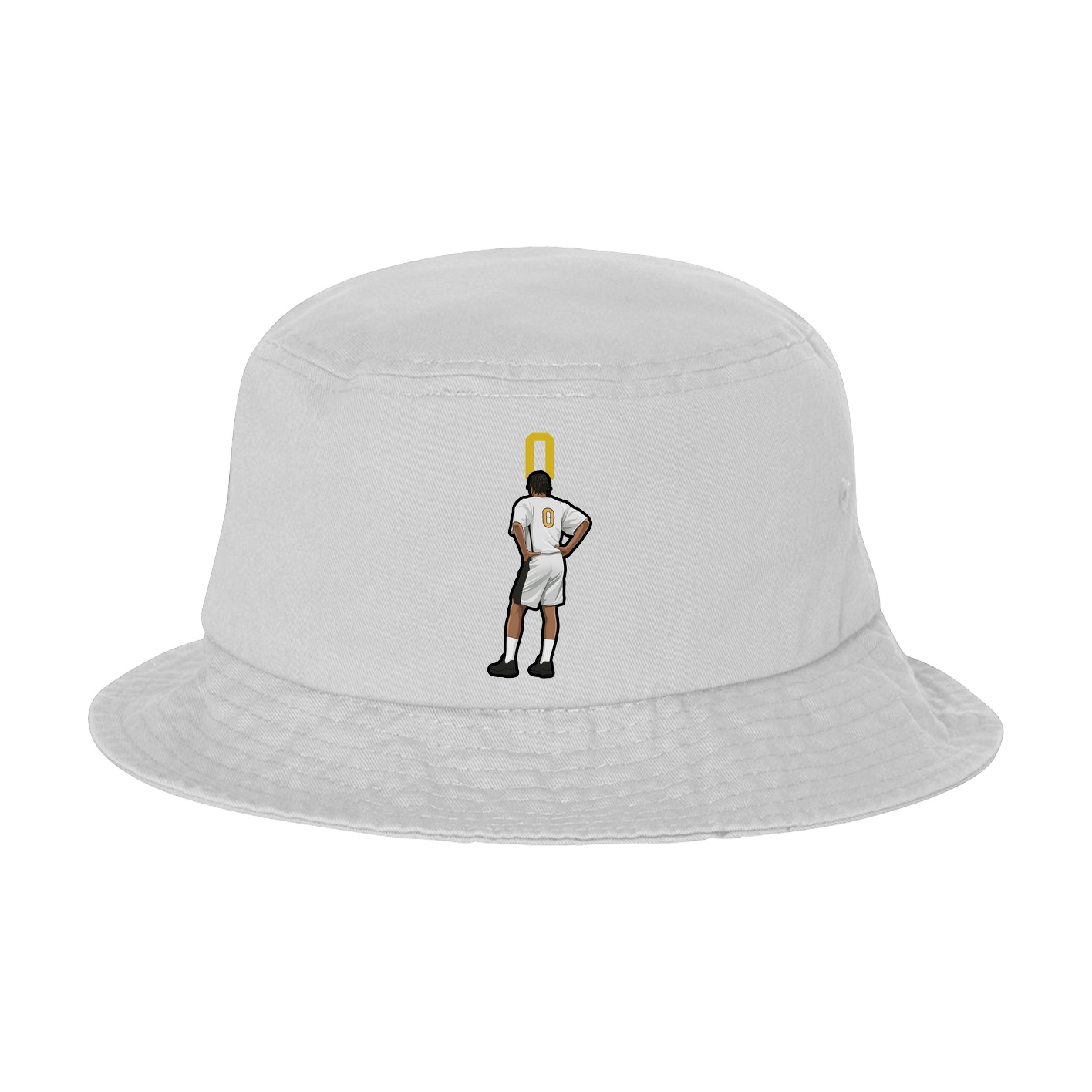 Bucket Cap — Number Top in White