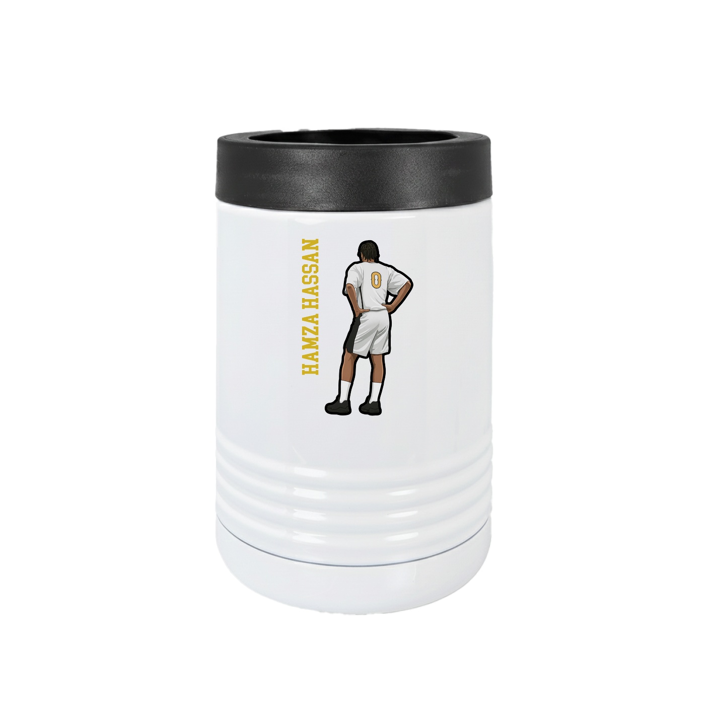 Beverage Holder — Name Vertical in White