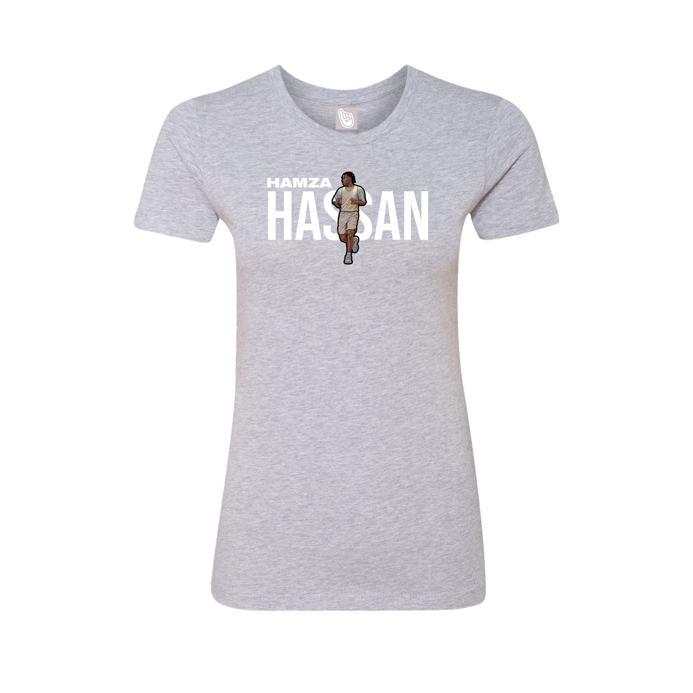 Fitted Women's Tee — Player Name in Grey