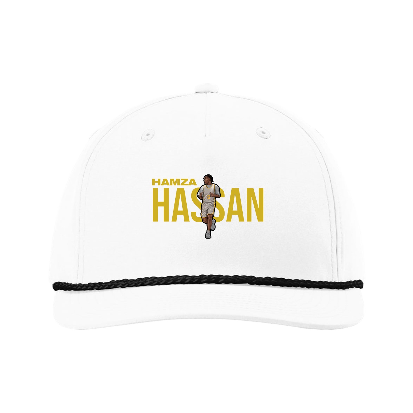 Five-Panel Classic Rope Cap — Player Name in White
