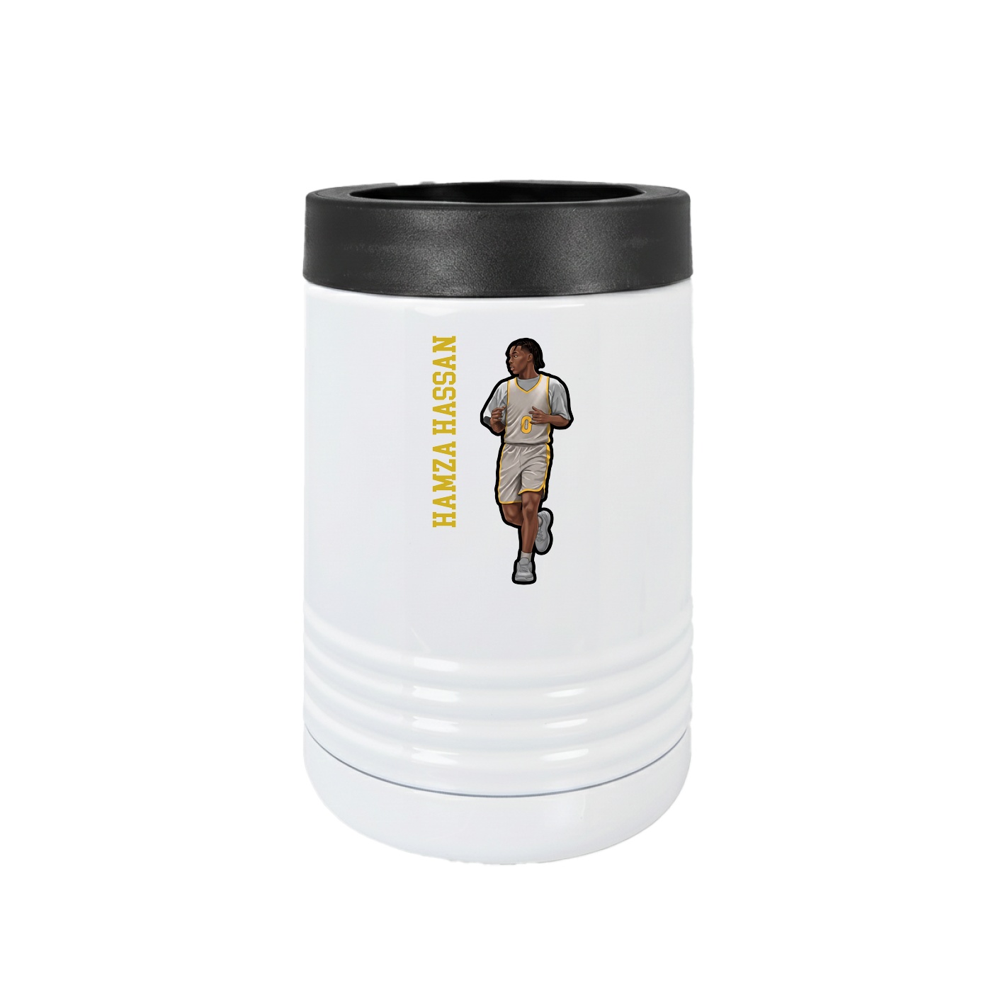 Beverage Holder — Name Vertical in White