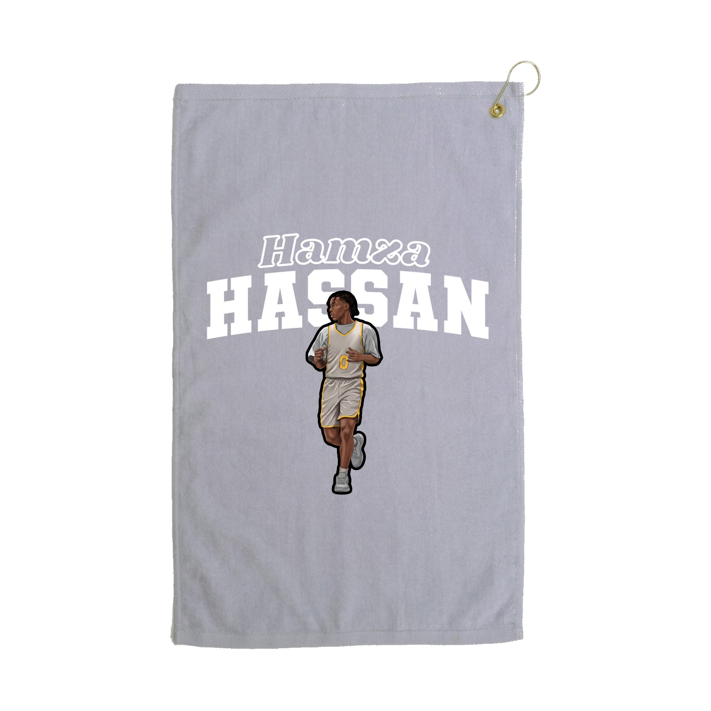 Golf Towel — Name Arch in Grey
