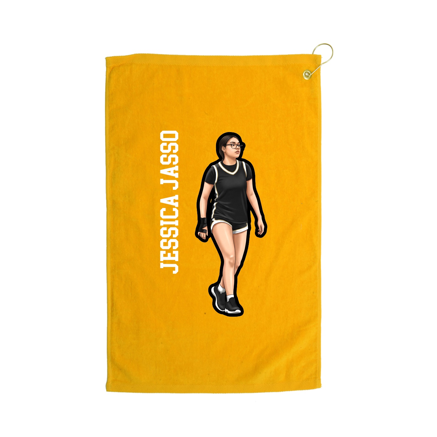 Golf Towel — Name Vertical in Gold