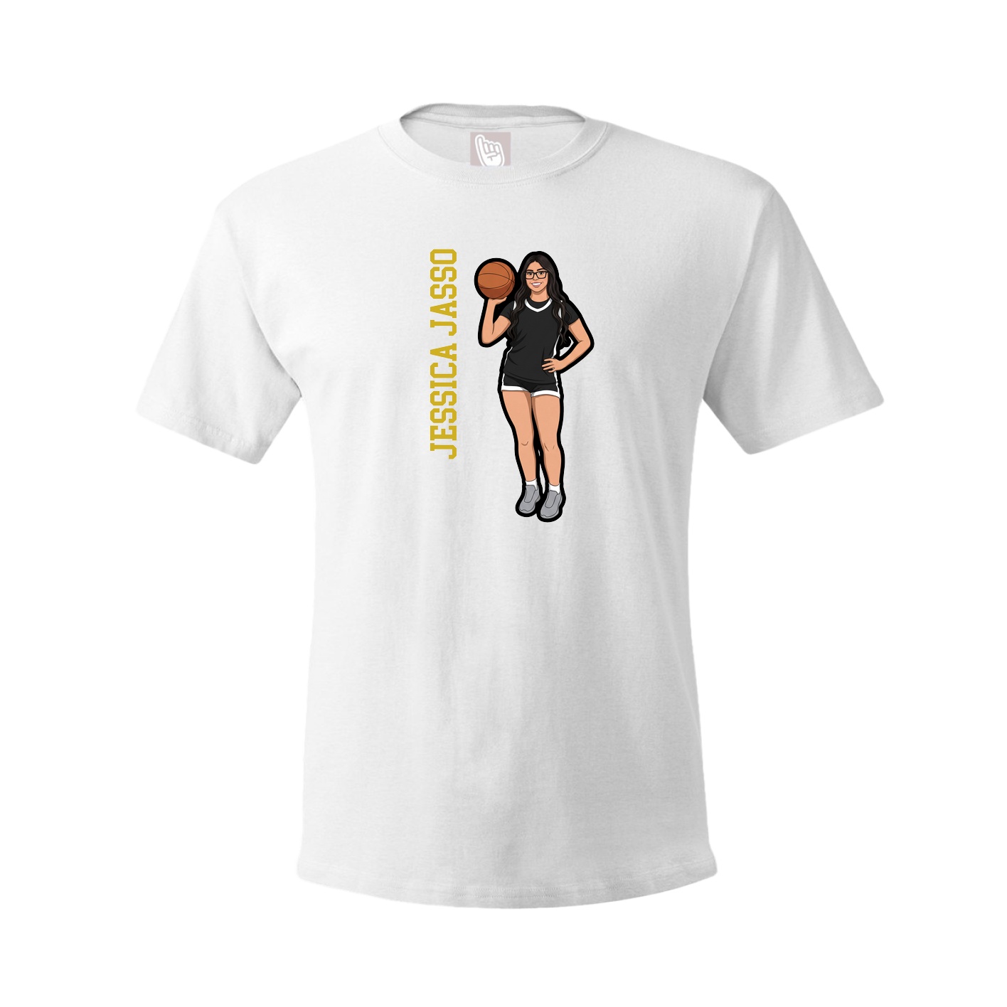 Tee — Name Vertical in White