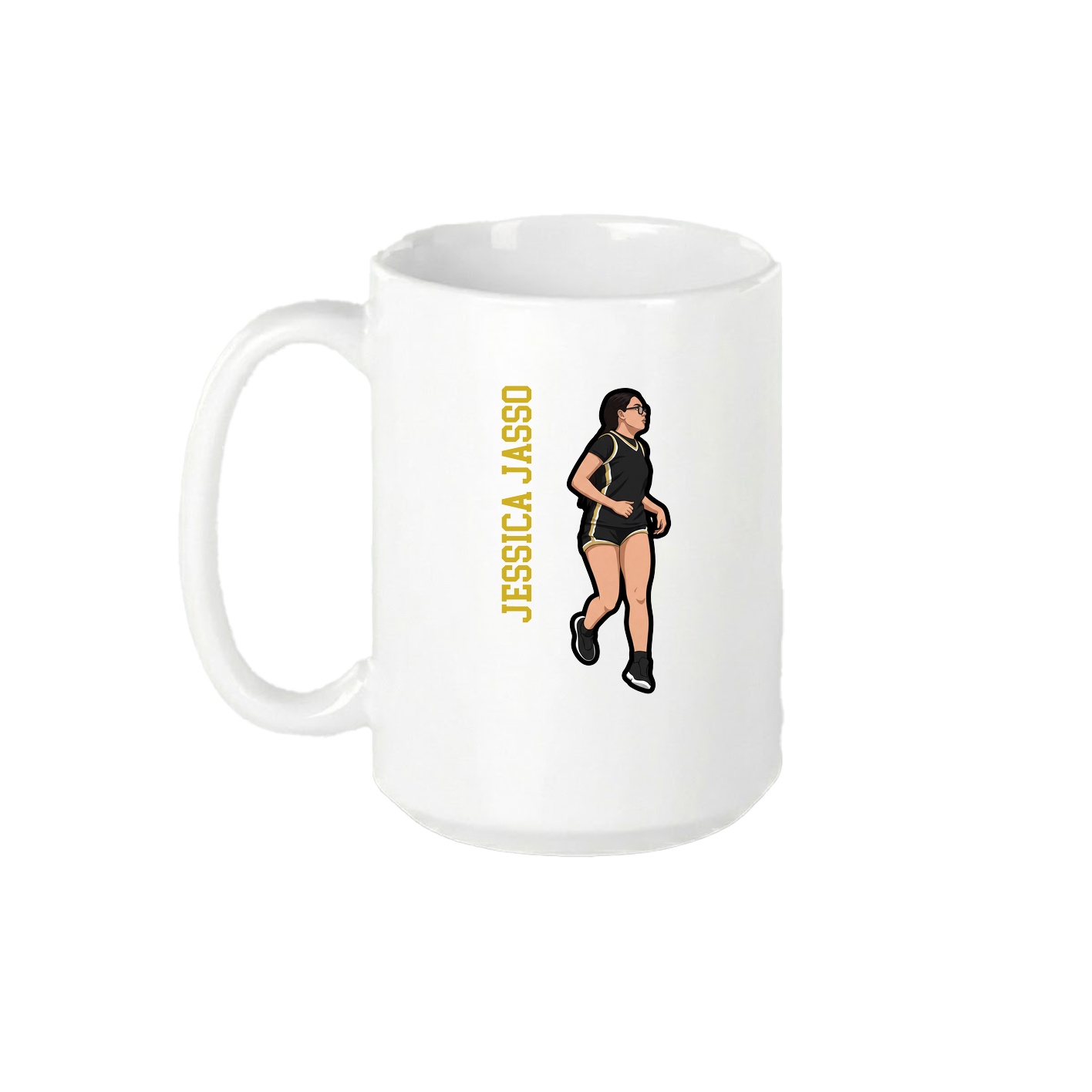 15oz Coffee Mug — Name Vertical in White