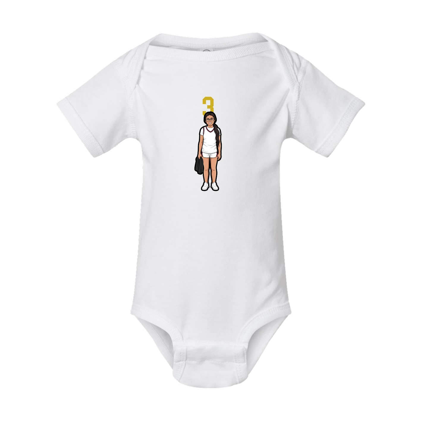 Baby Onesie — Number Top in White
