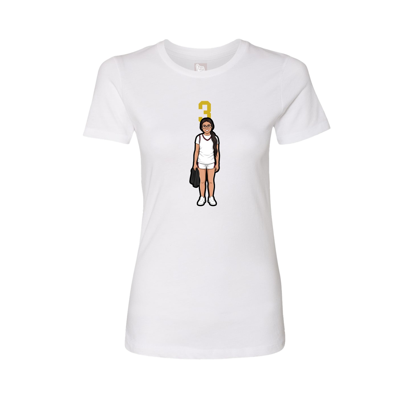 Fitted Women's Tee — Number Top in White