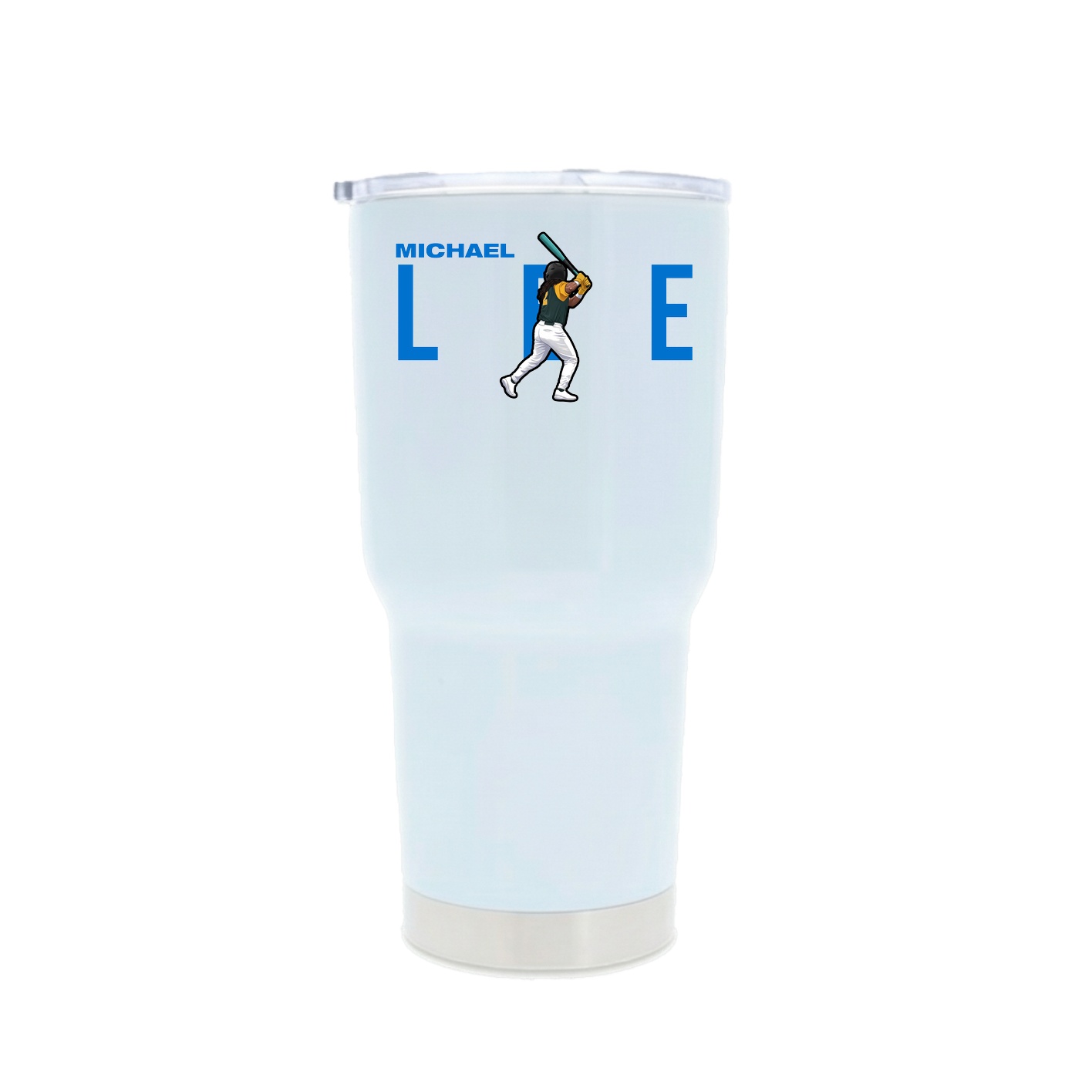 30oz Stainless Steel Tumbler — Player Name in White