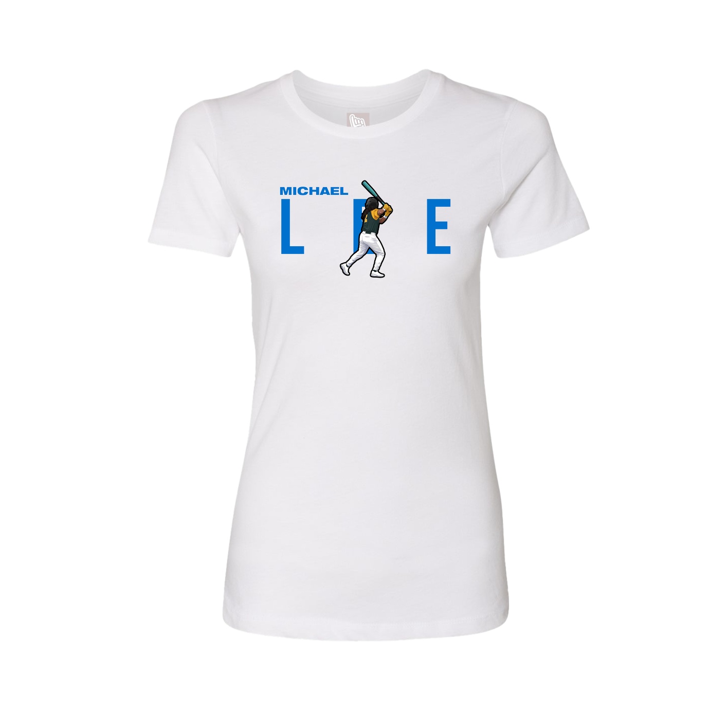 Fitted Women's Tee — Player Name in White