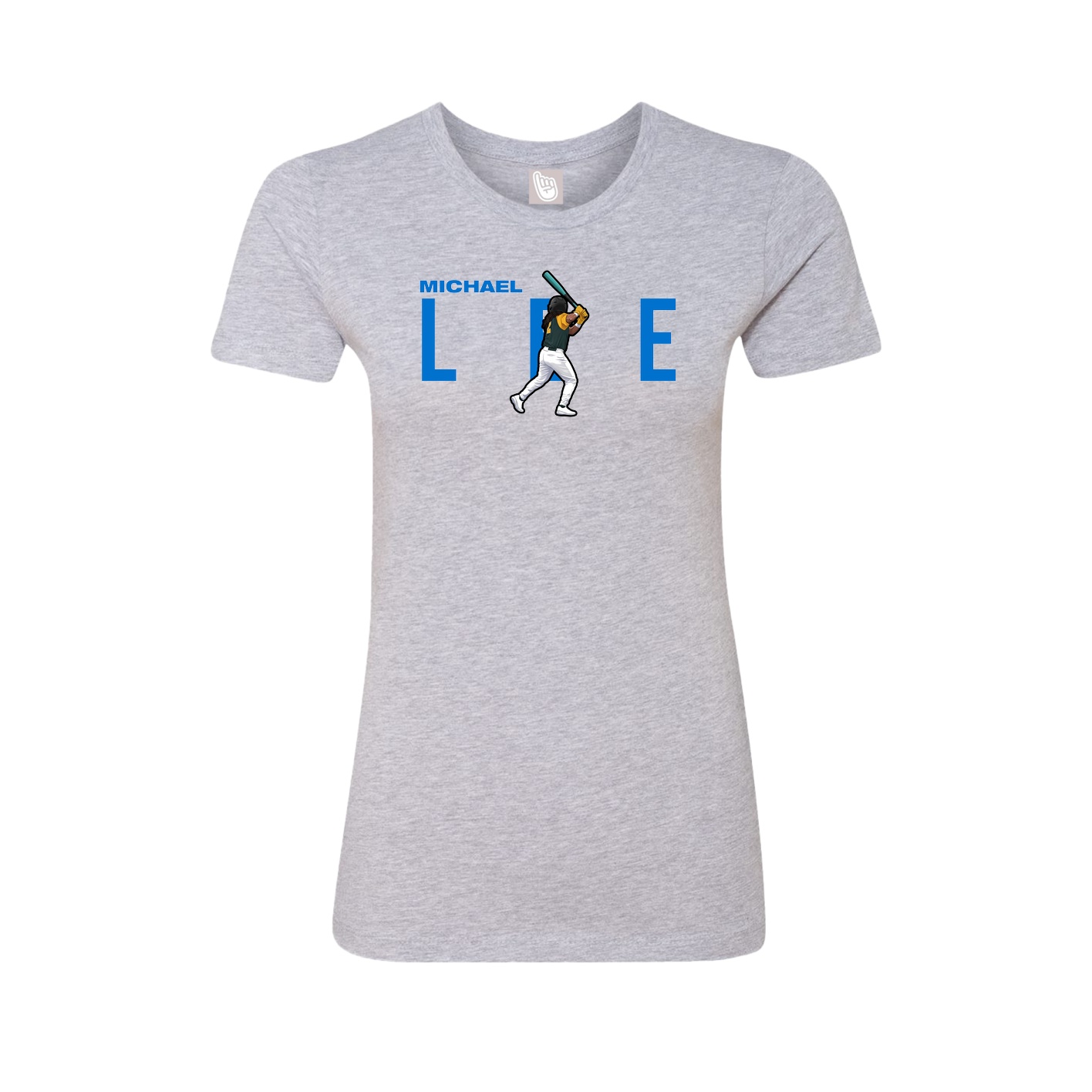 Fitted Women's Tee — Player Name in Grey