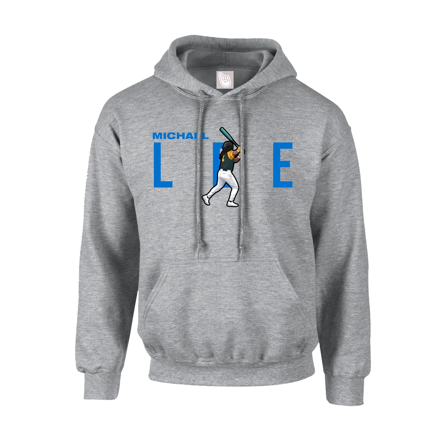 Hoodie — Player Name in Grey