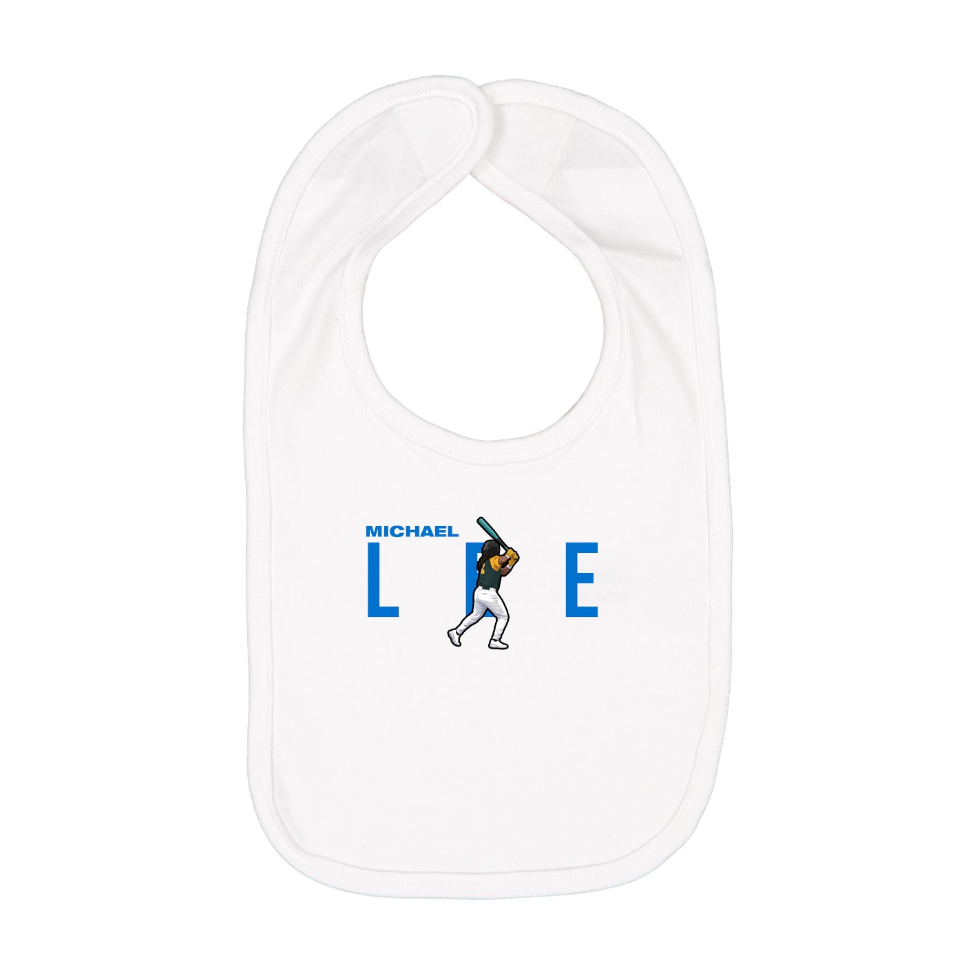 Infant Bib — Player Name in White