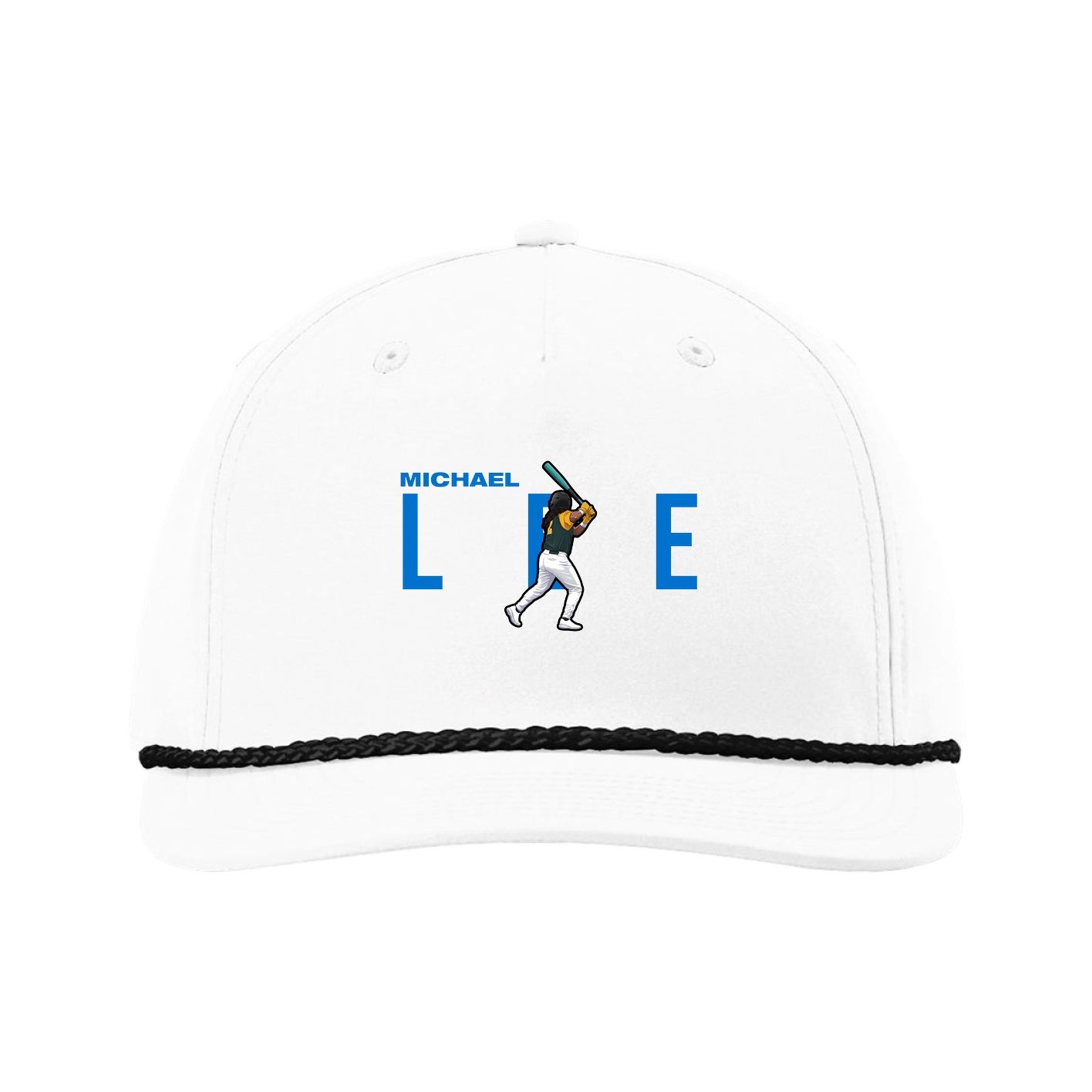 Five-Panel Classic Rope Cap — Player Name in White