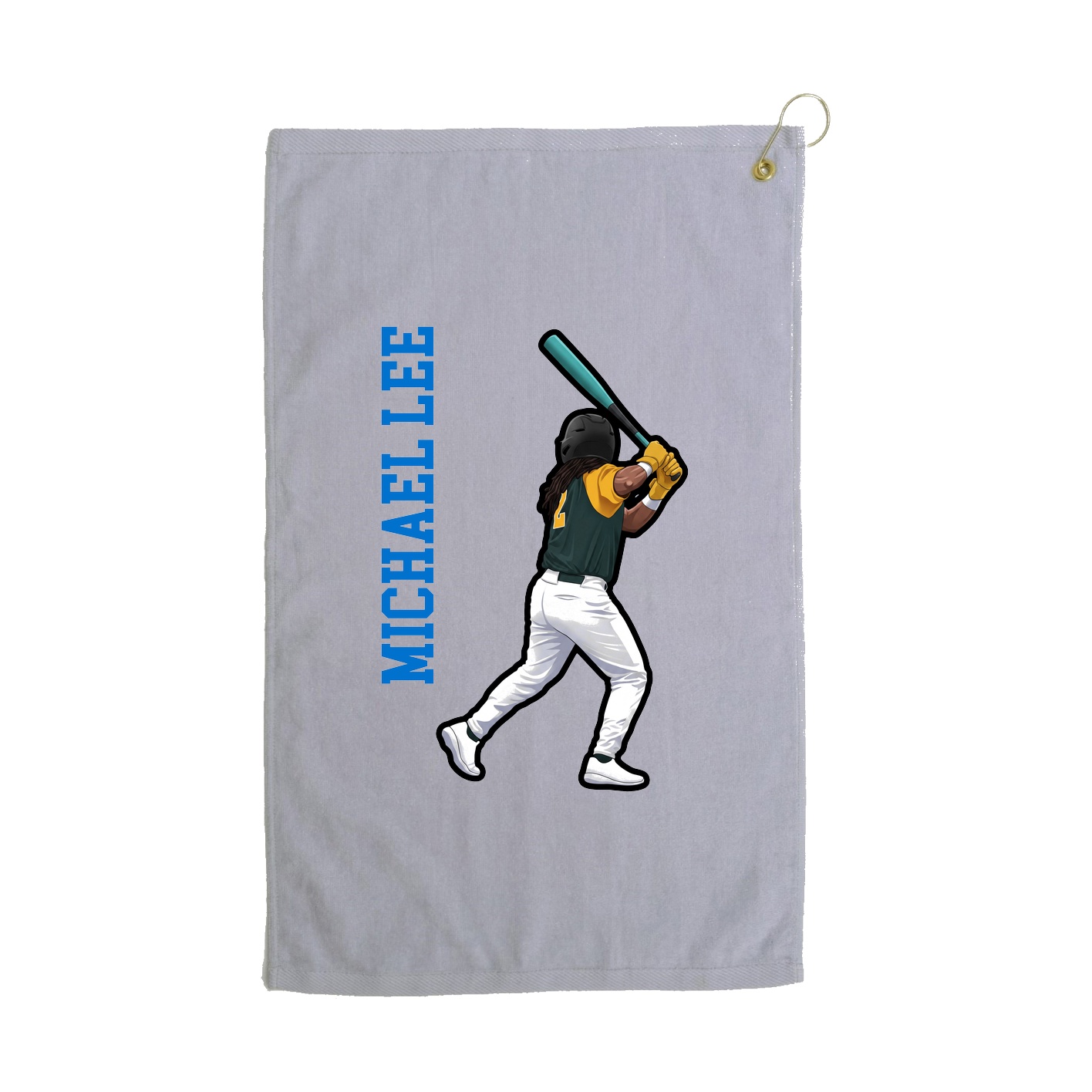 Golf Towel — Name Vertical in Grey
