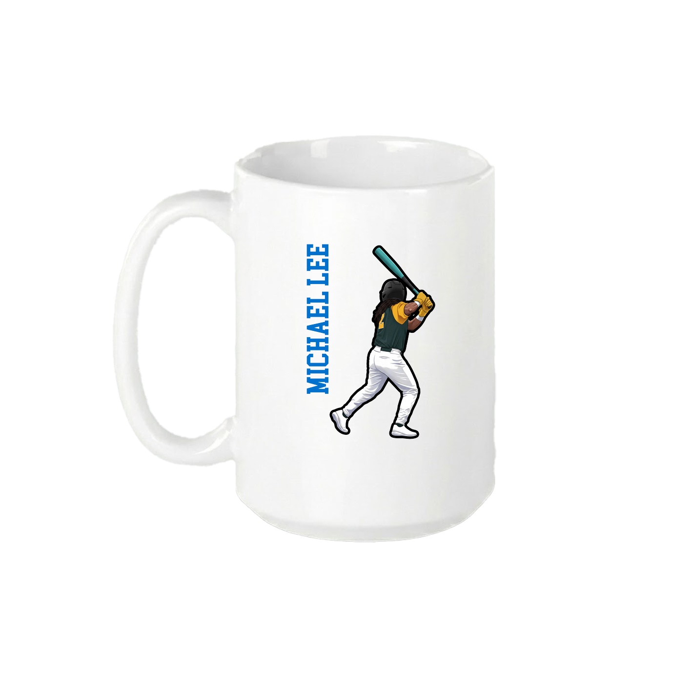 15oz Coffee Mug — Name Vertical in White