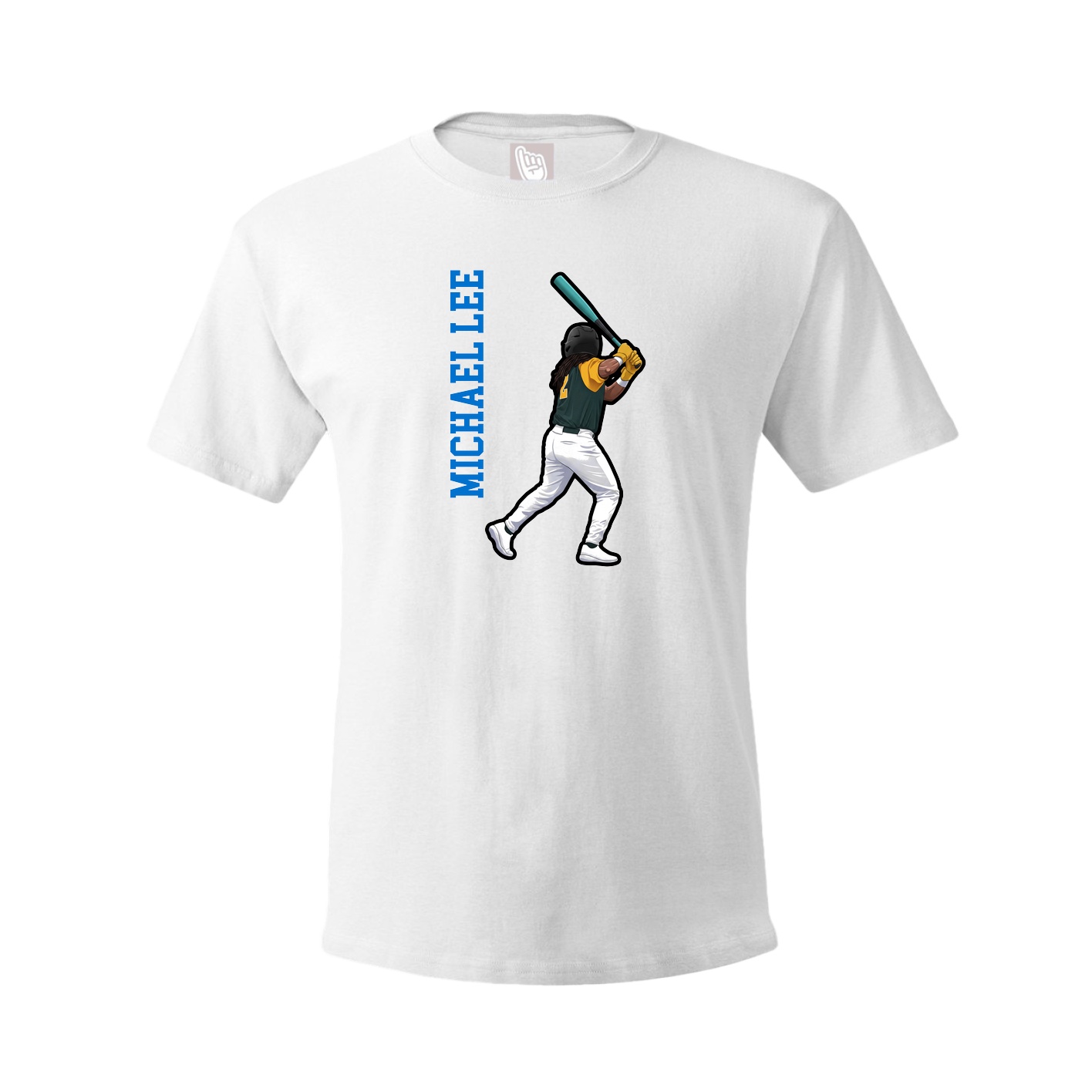 Tee — Name Vertical in White