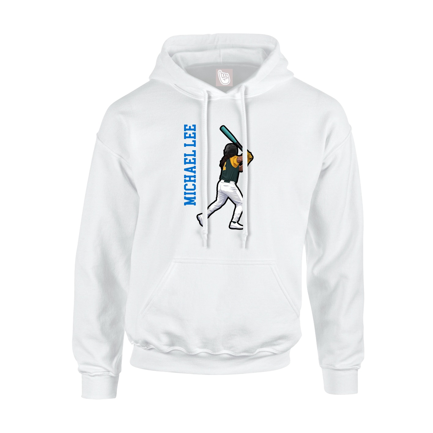 Hoodie — Name Vertical in White