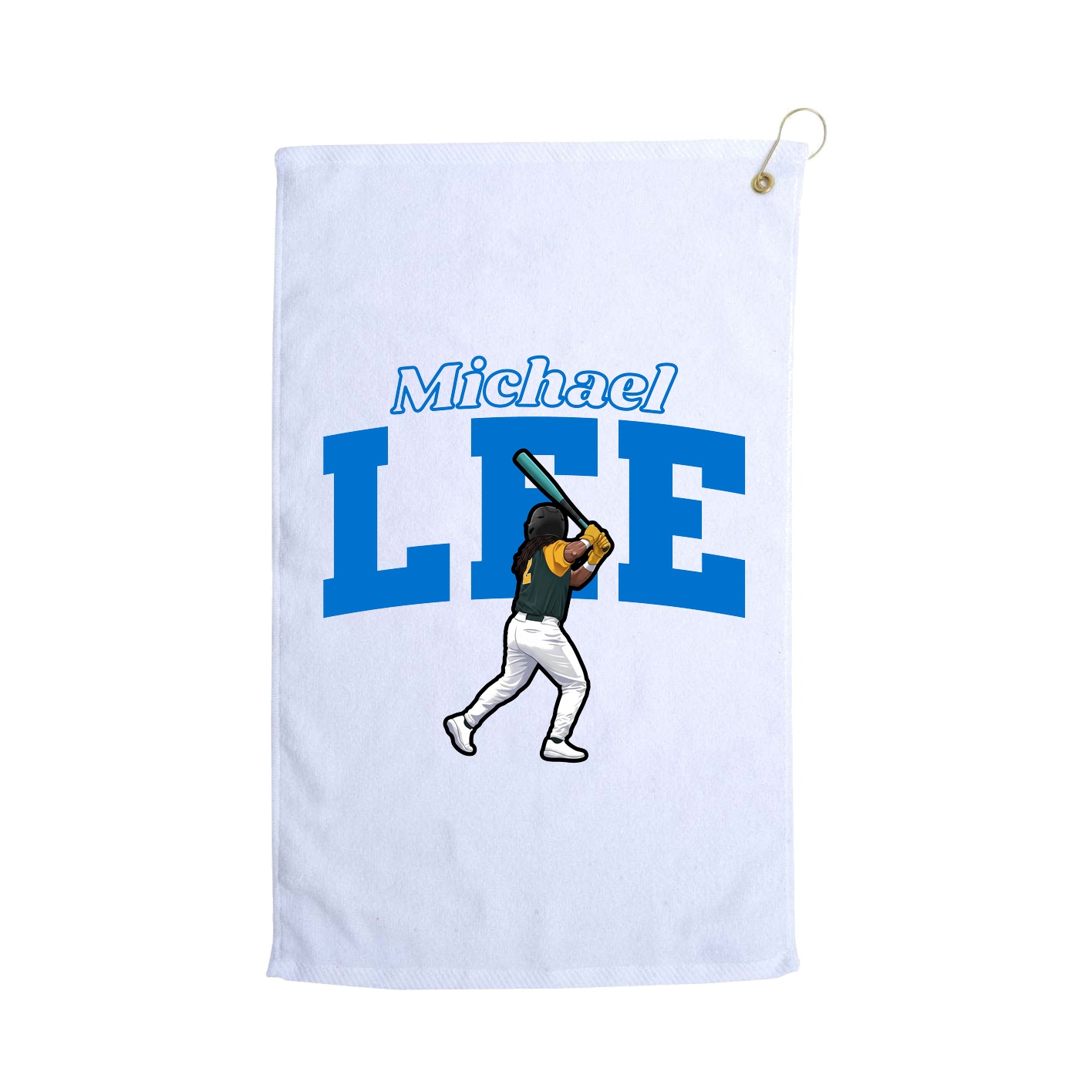 Golf Towel — Name Arch in White