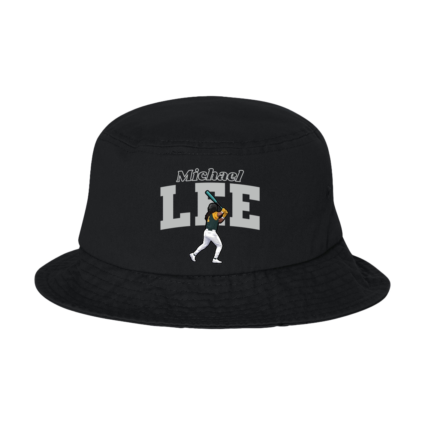 Bucket Cap — Name Arch in Black