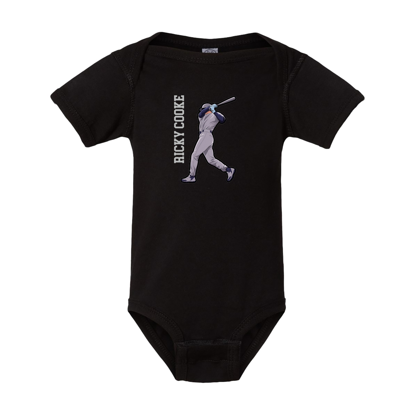 Baby Onesie — Name Vertical in Black