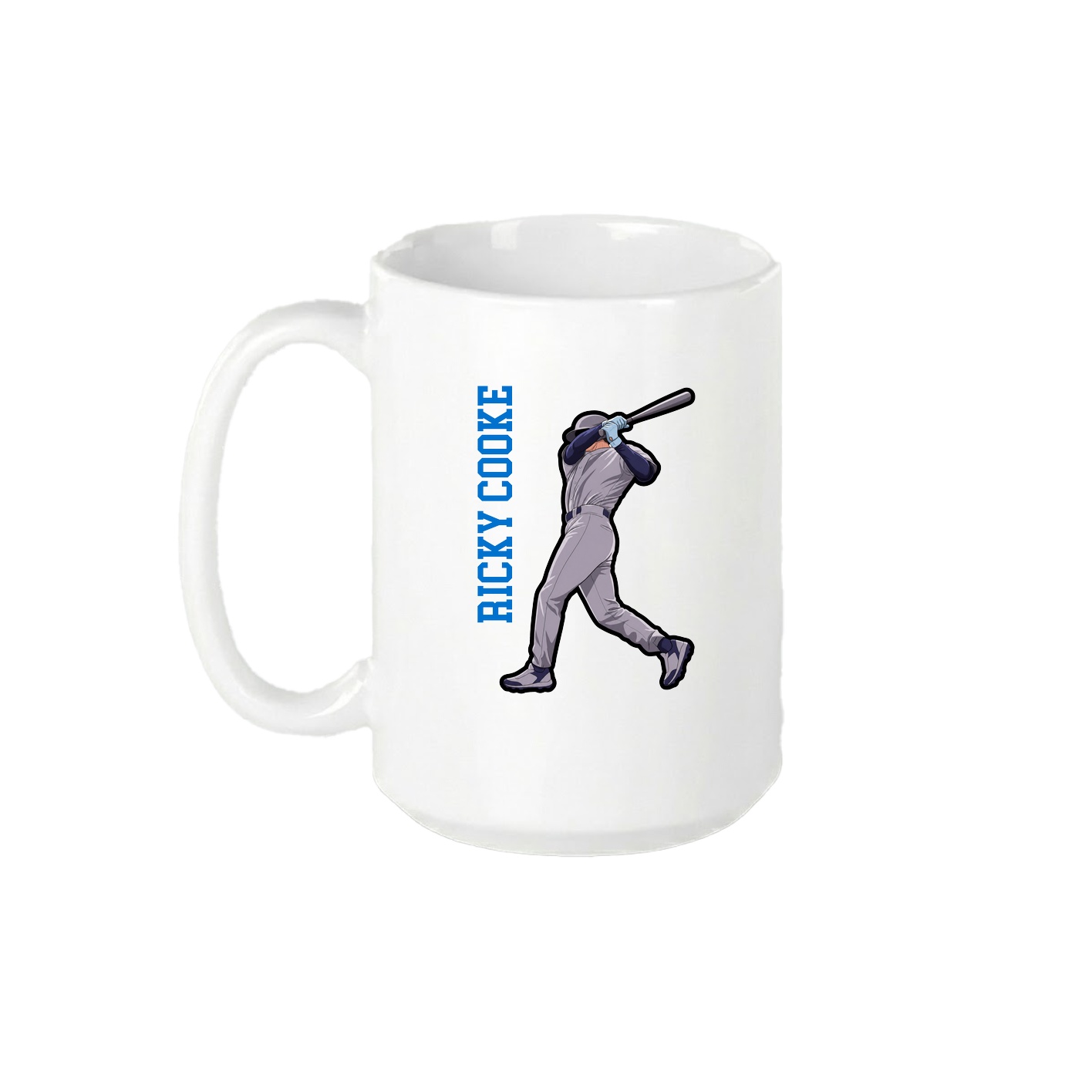 15oz Coffee Mug — Name Vertical in White