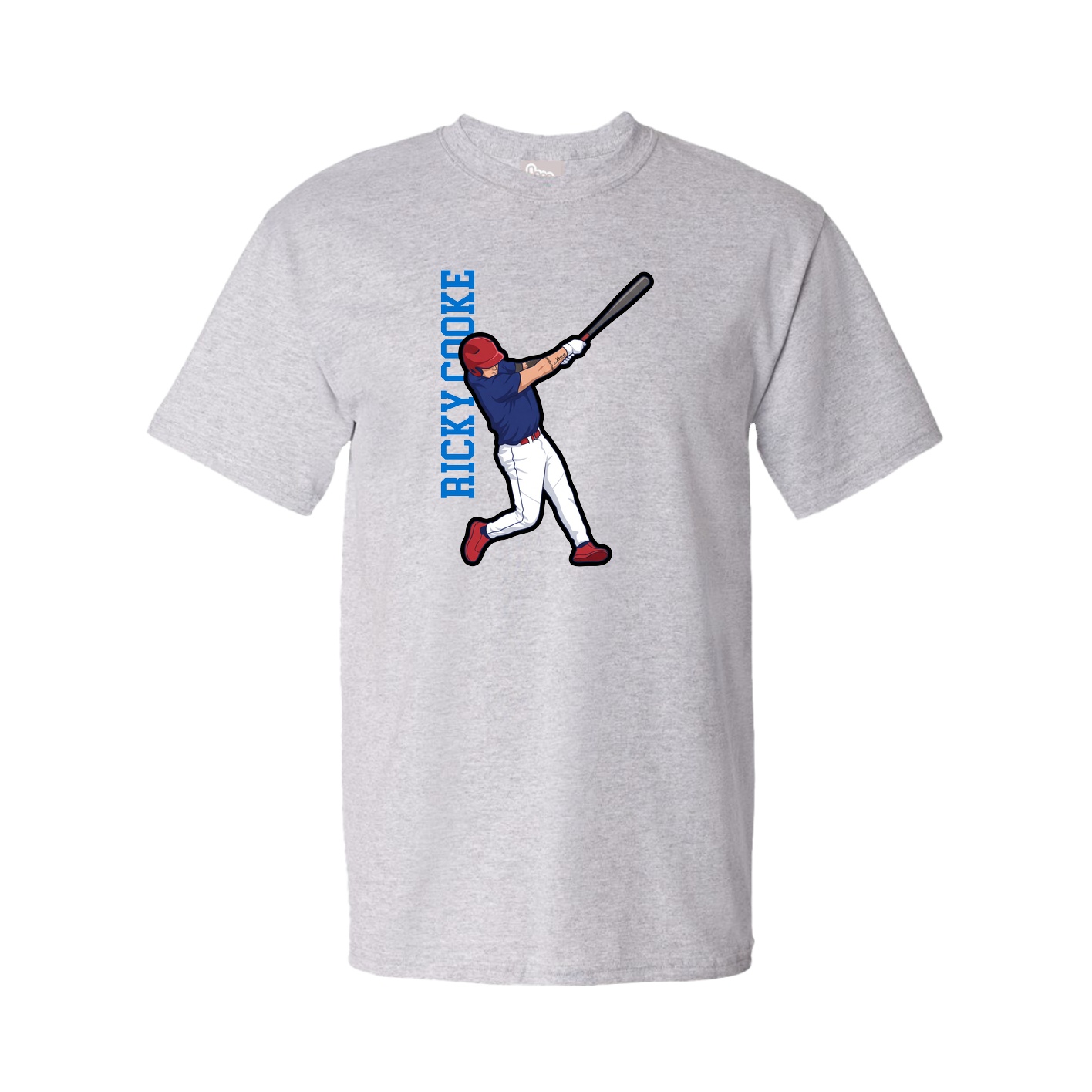 Tee — Name Vertical in Grey