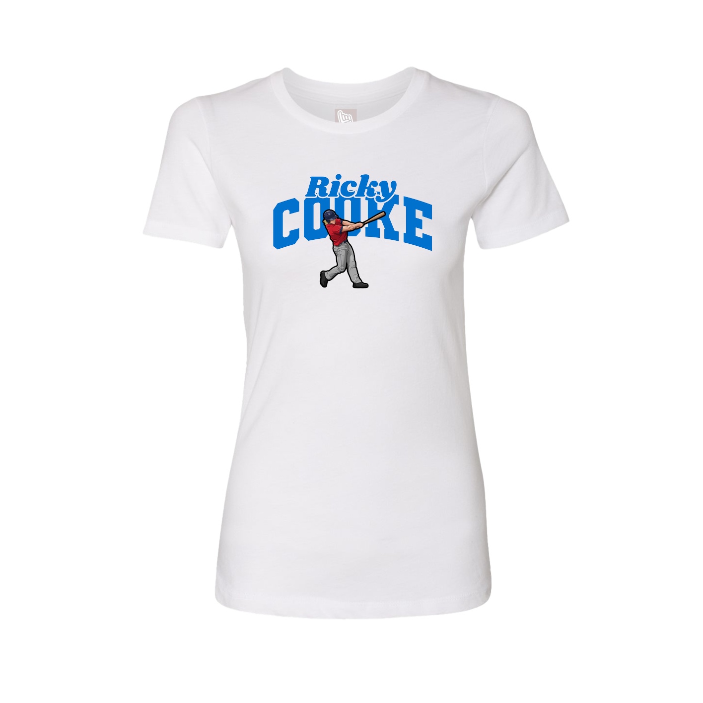 Fitted Women's Tee — Signature Arch in White