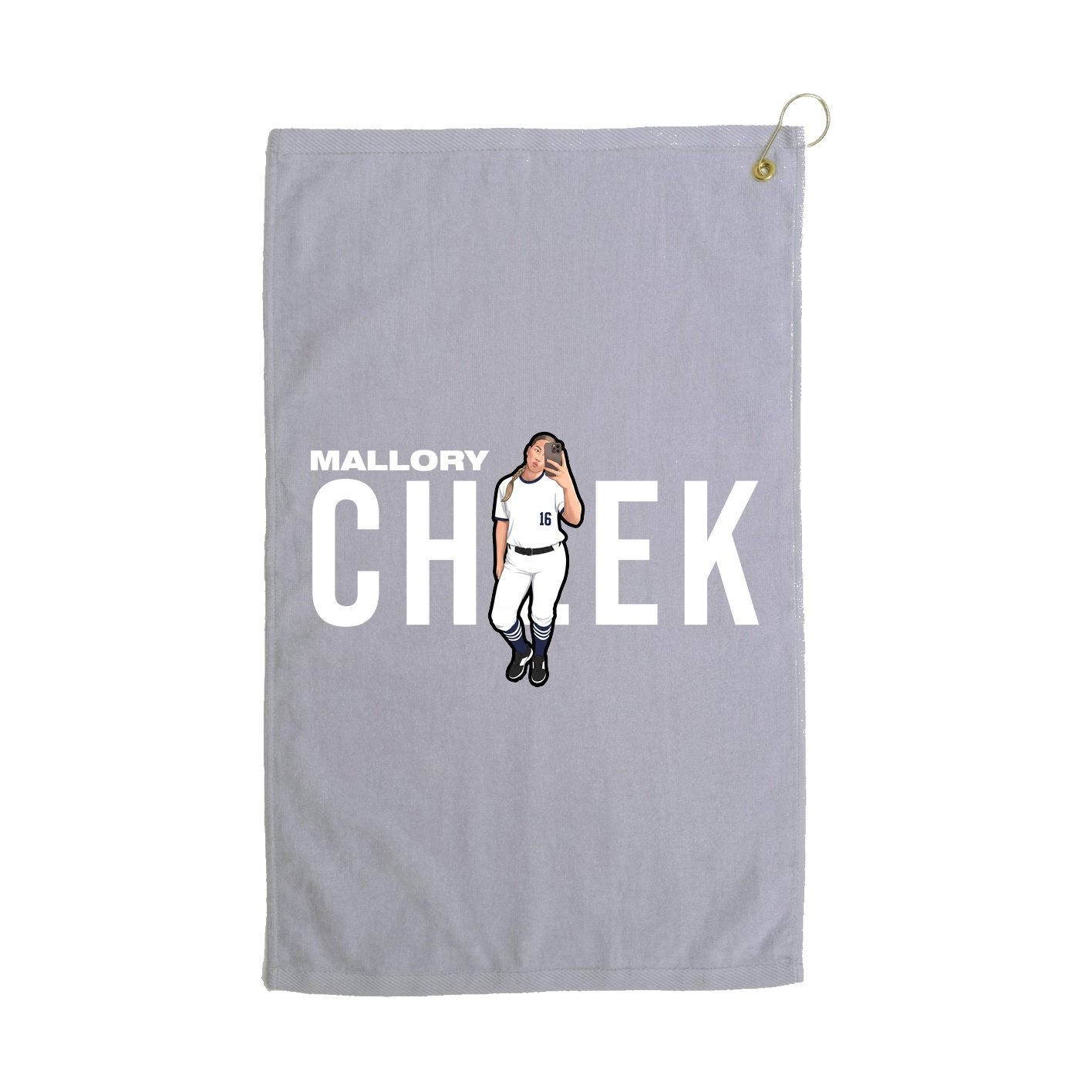 Golf Towel — Player Name in Grey