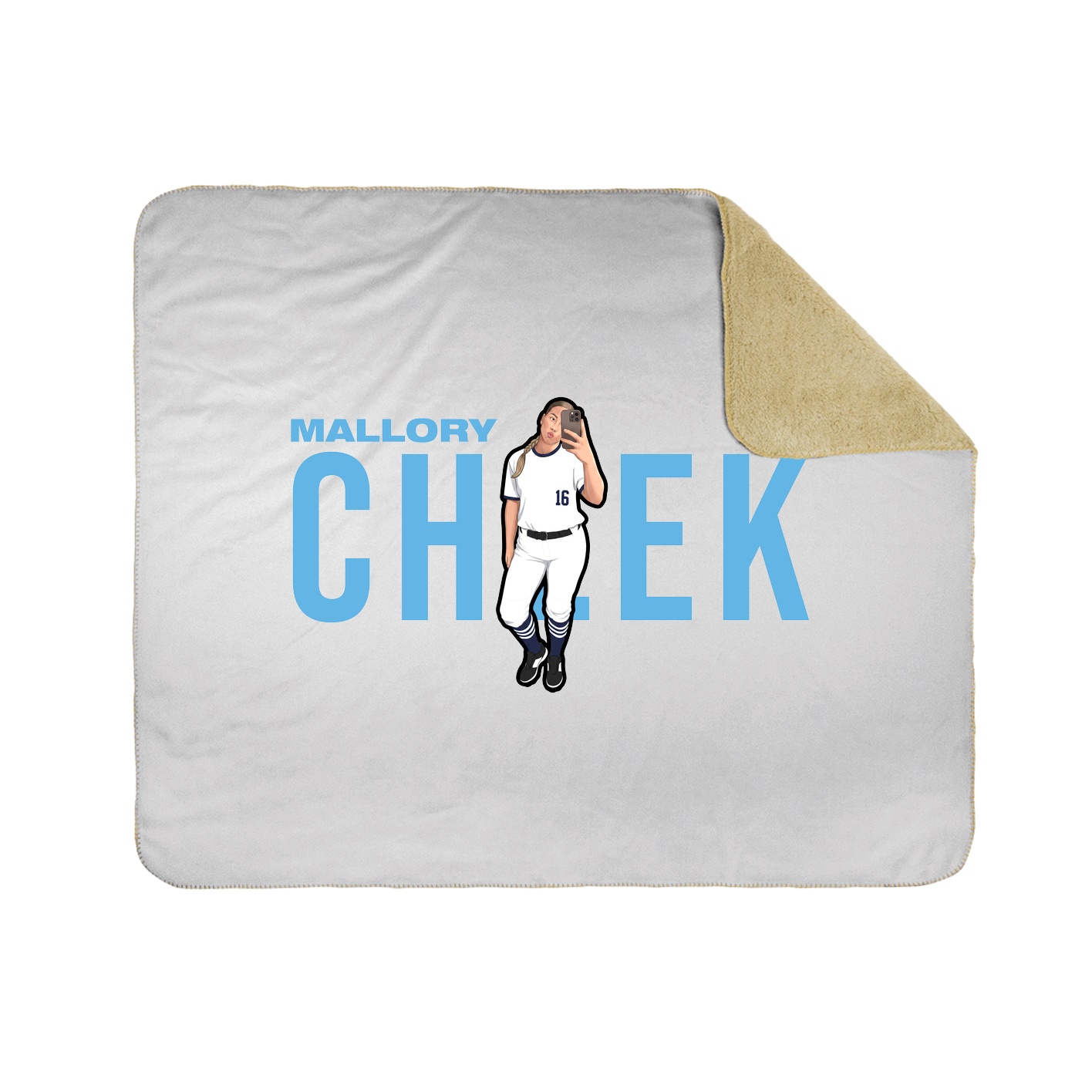 Throw Blanket — Player Name in White