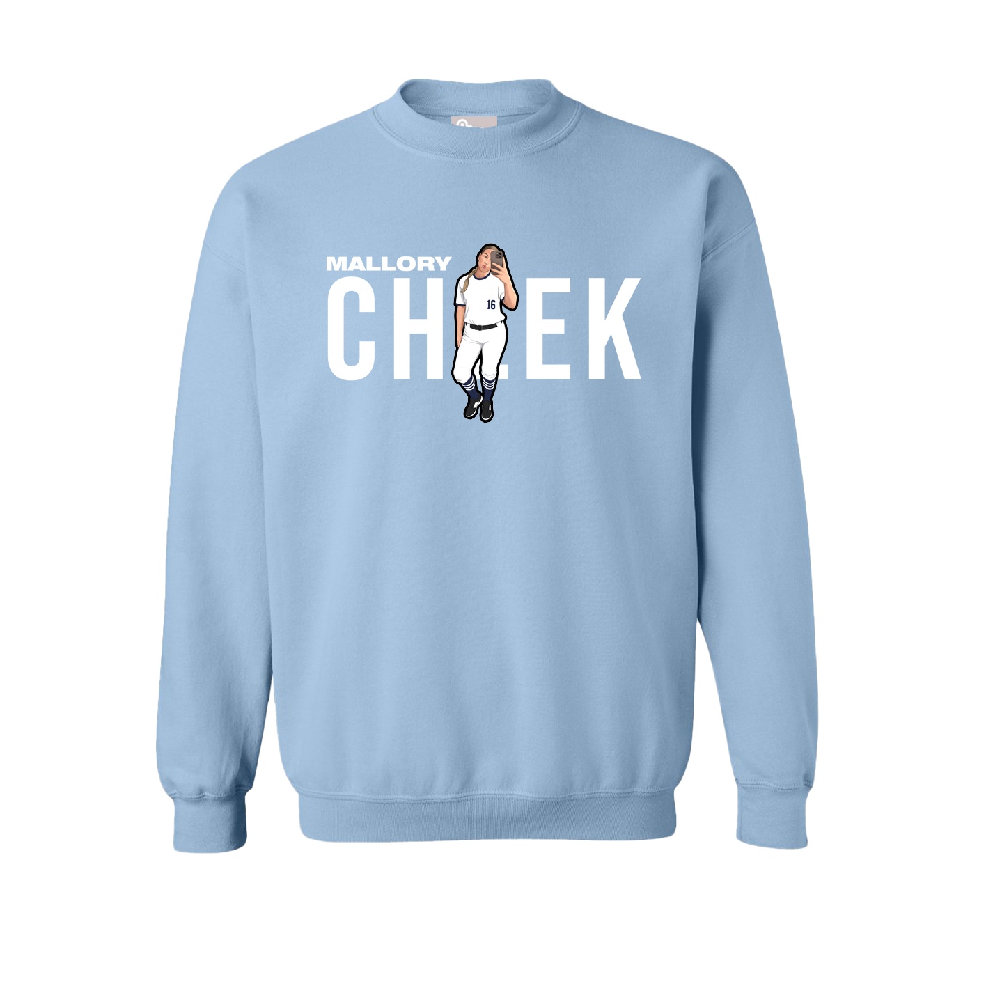 Fleece Crew — Player Name in Light Blue
