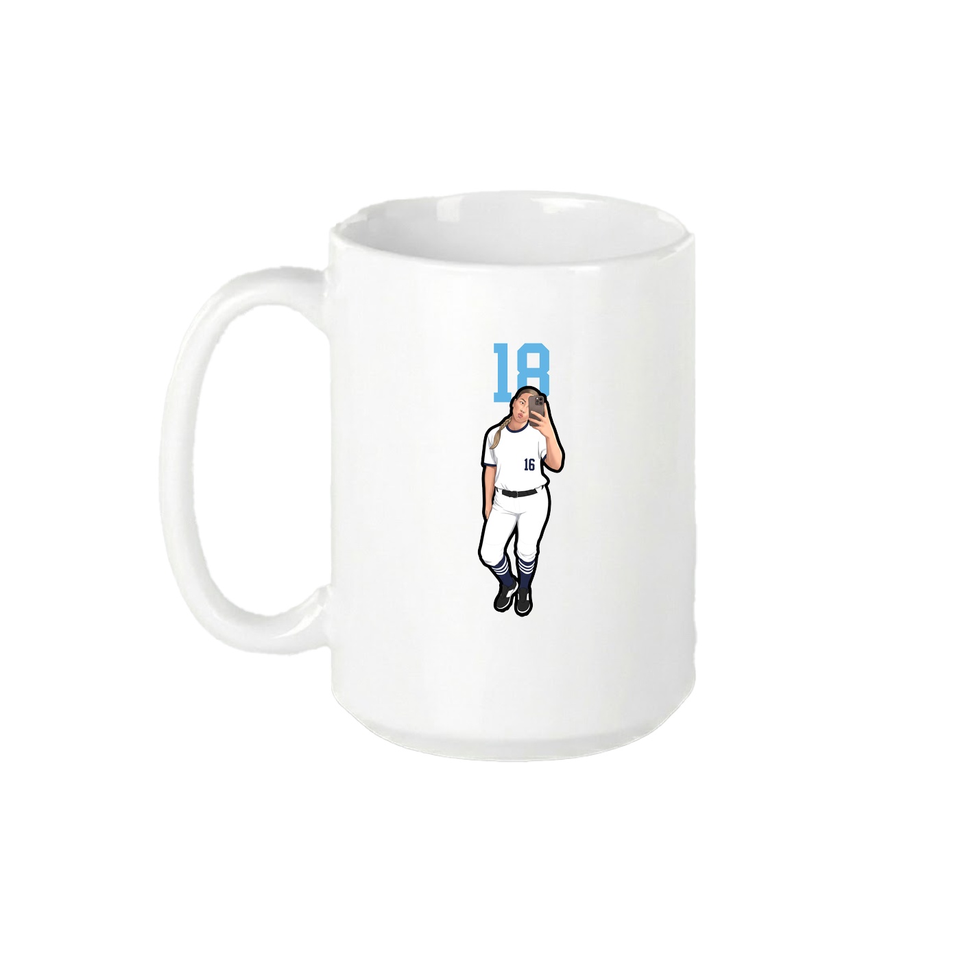 15oz Coffee Mug — Number Top in White