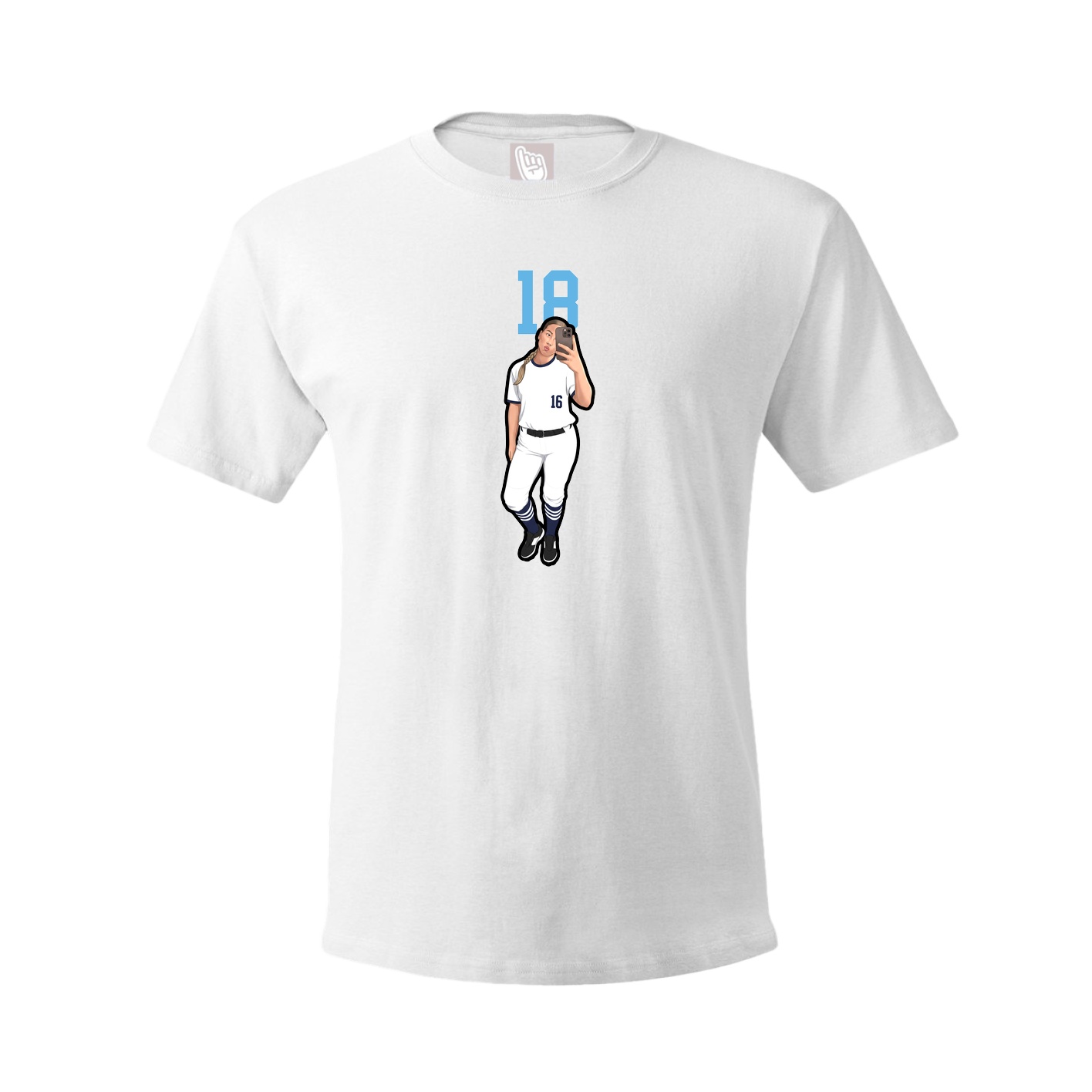 Youth Tee — Number Top in White