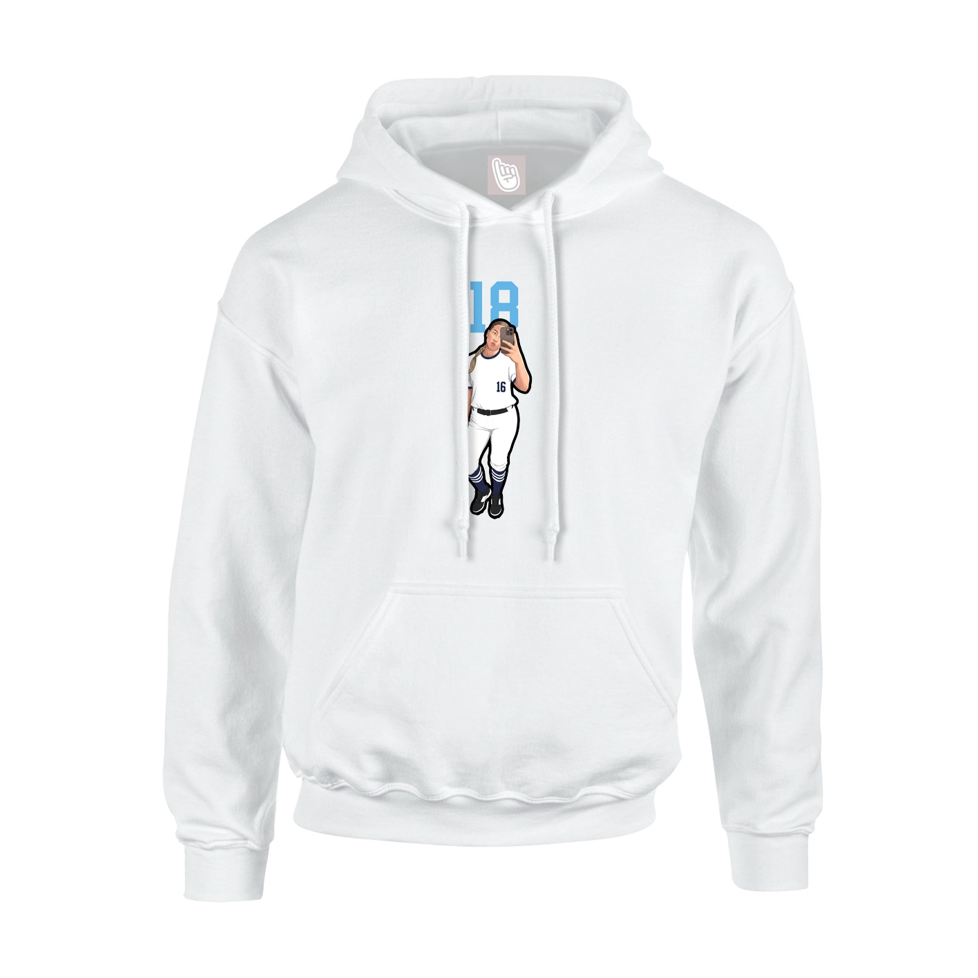 Hoodie — Number Top in White