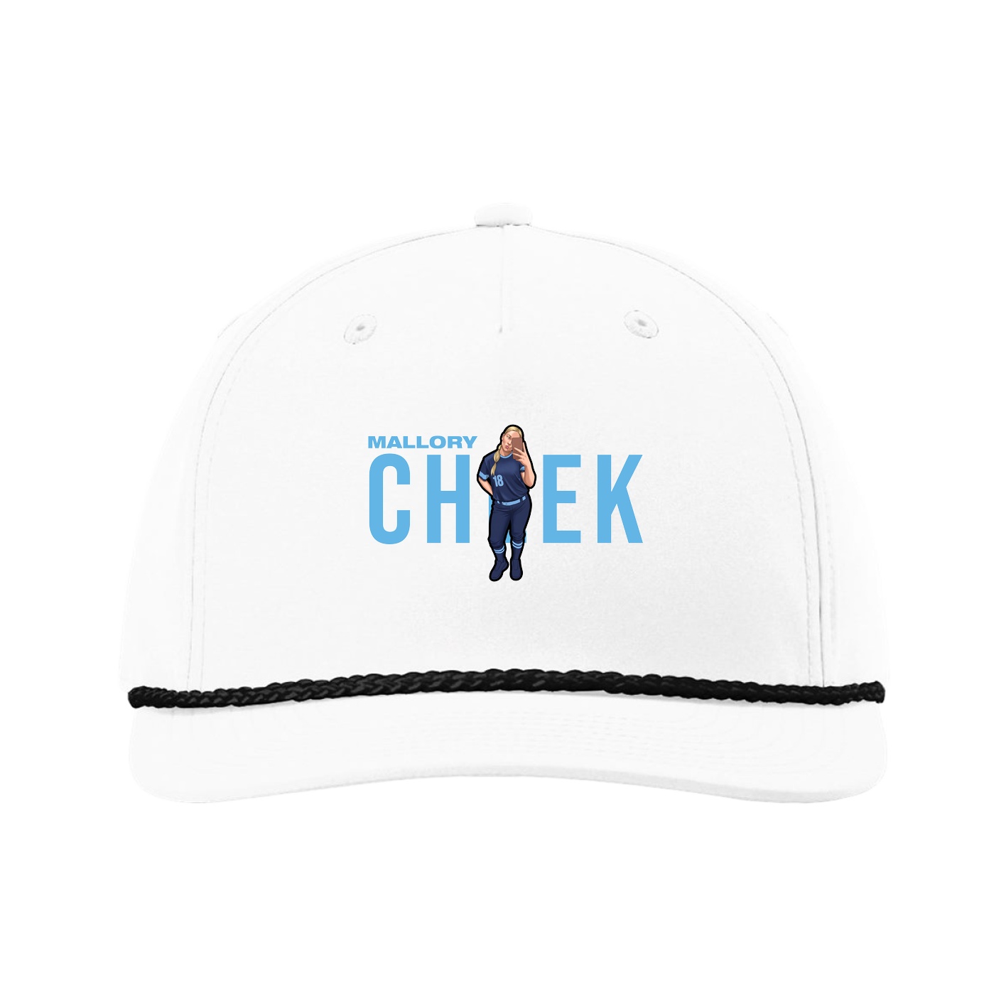 Five-Panel Classic Rope Cap — Player Name in White
