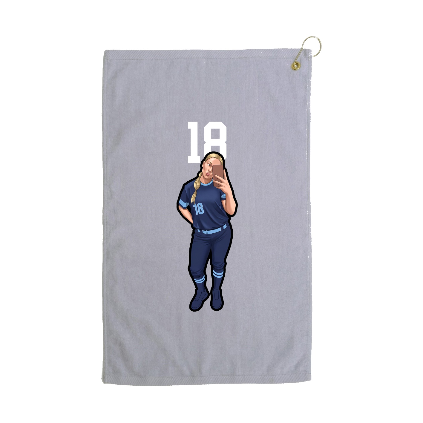 Golf Towel — Number Top in Grey
