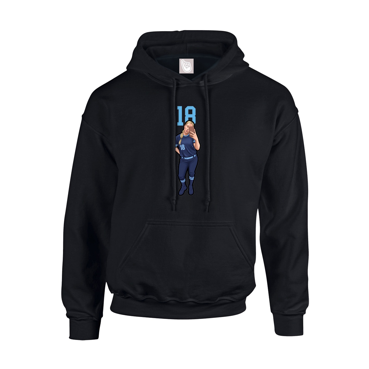 Youth Hoodie — Number Top in Black