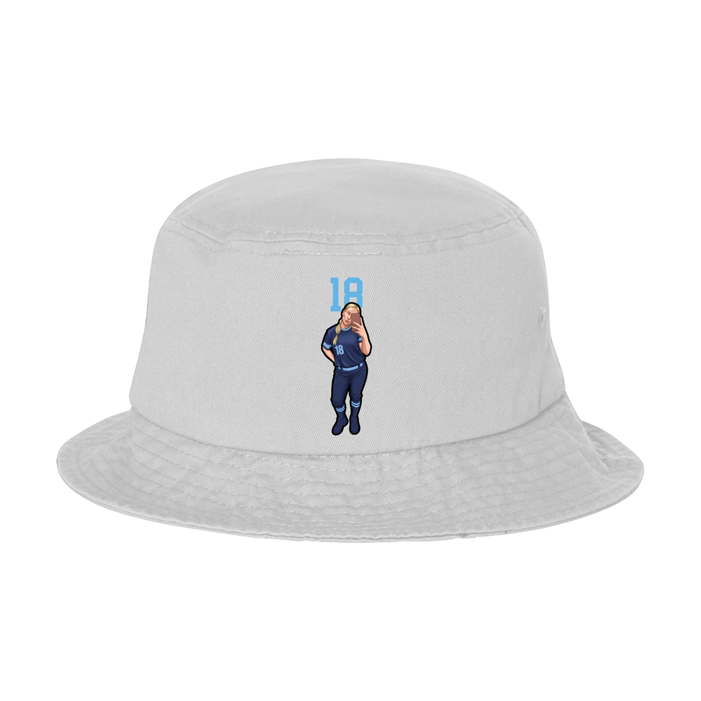 Bucket Cap — Number Top in White