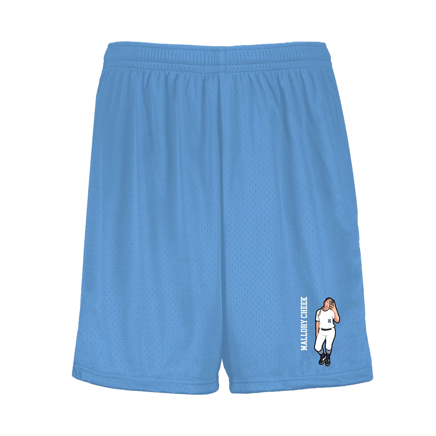 Shorts — Name Vertical in Light Blue