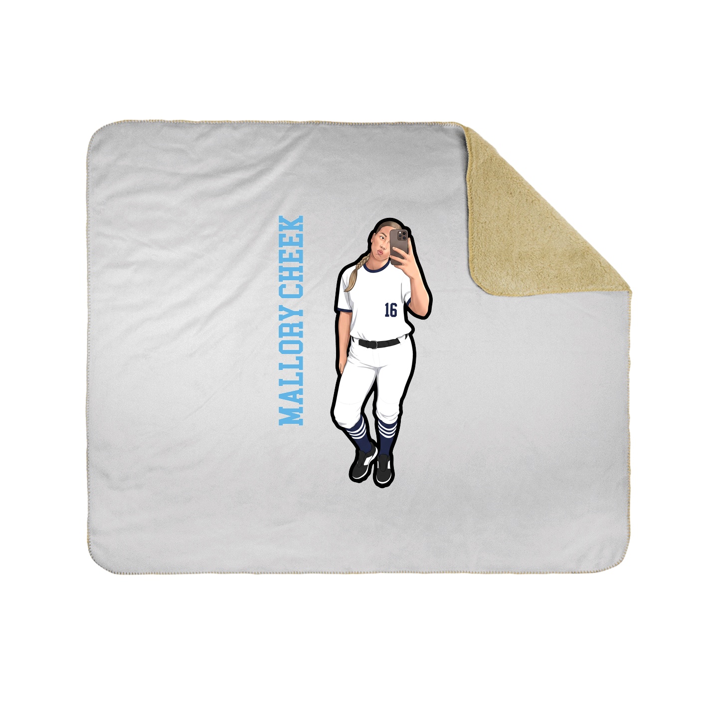 Throw Blanket — Name Vertical in White