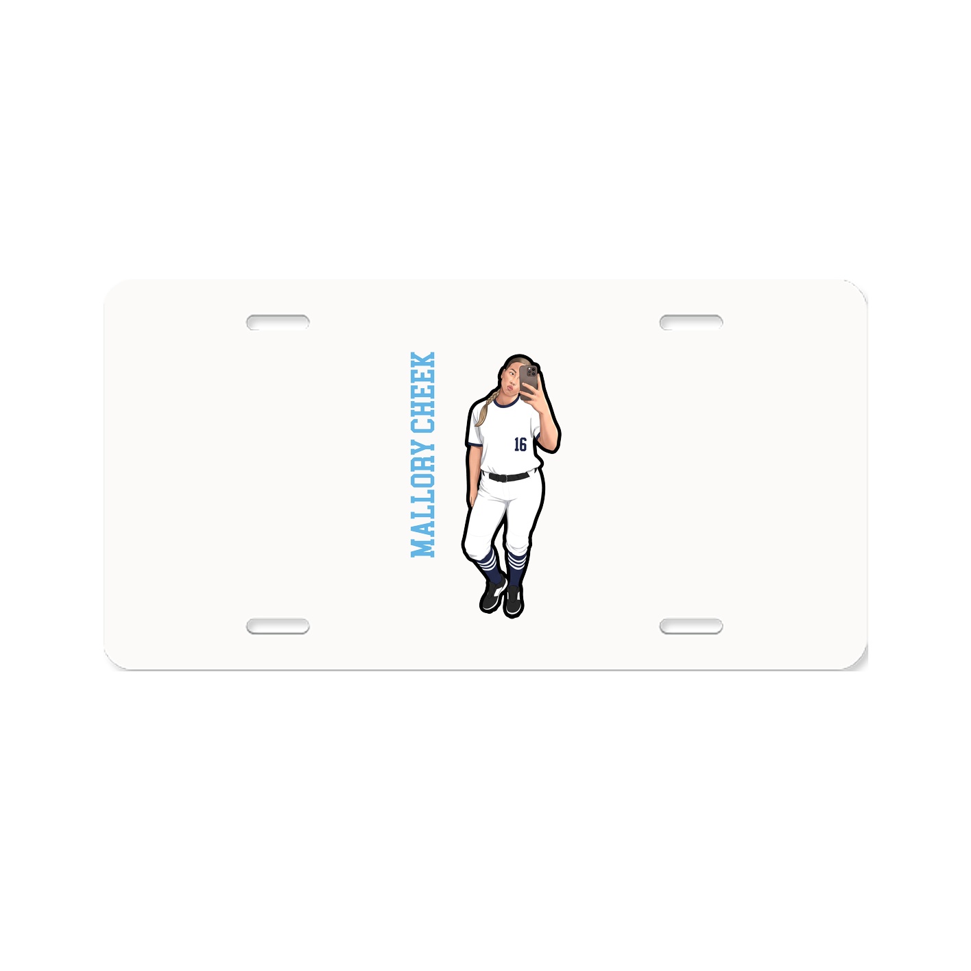 License Plate — Name Vertical in Classic