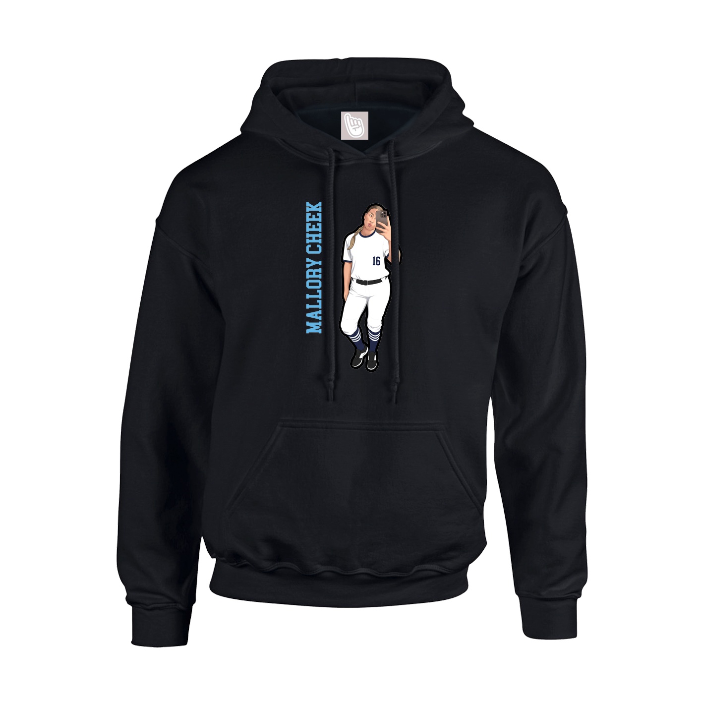 Hoodie — Name Vertical in Black