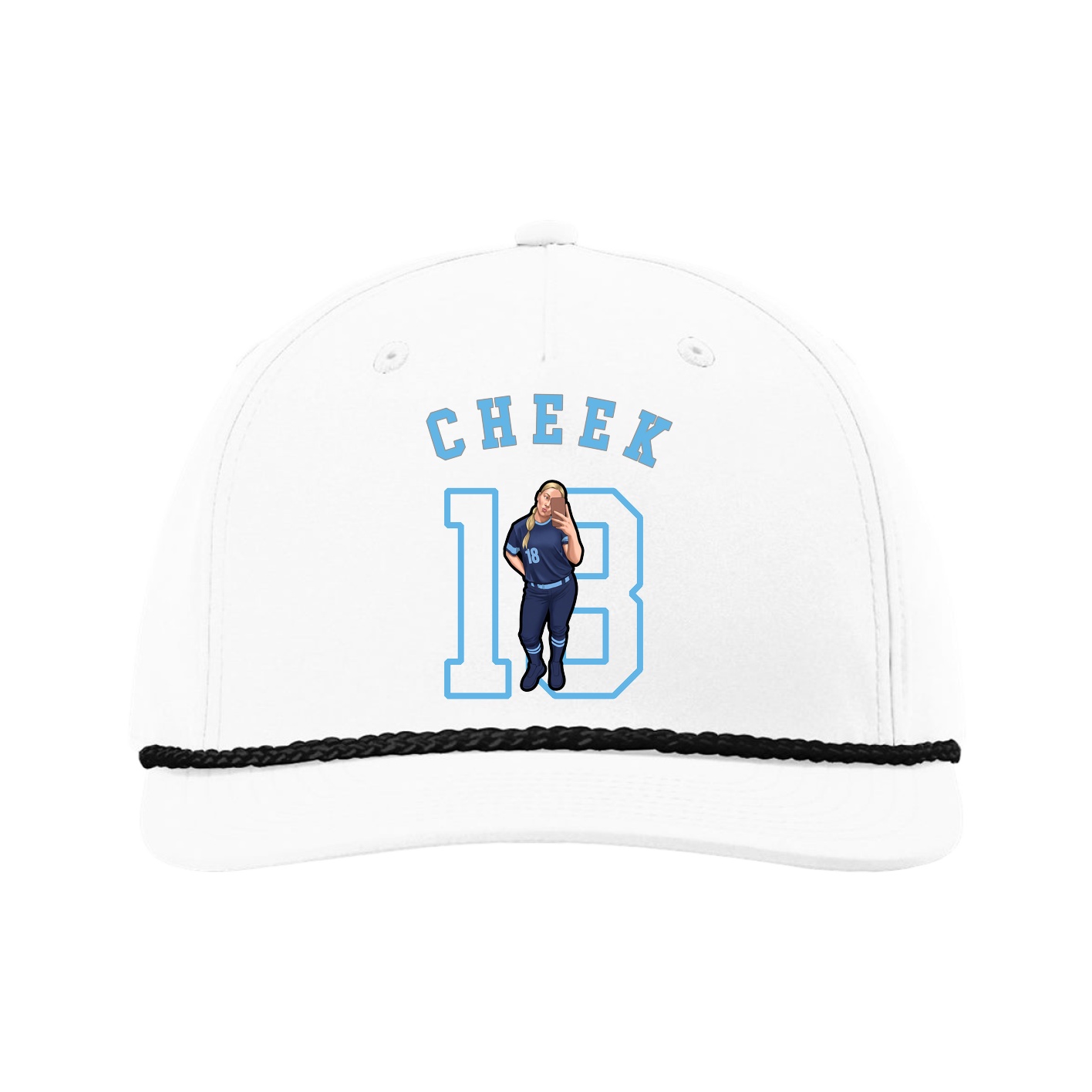 Five-Panel Classic Rope Cap — Shirsey Arch in White