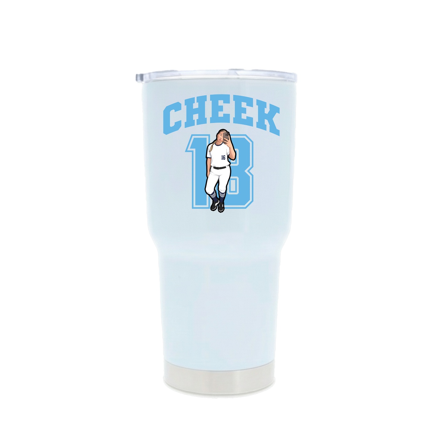 30oz Stainless Steel Tumbler — Number in White