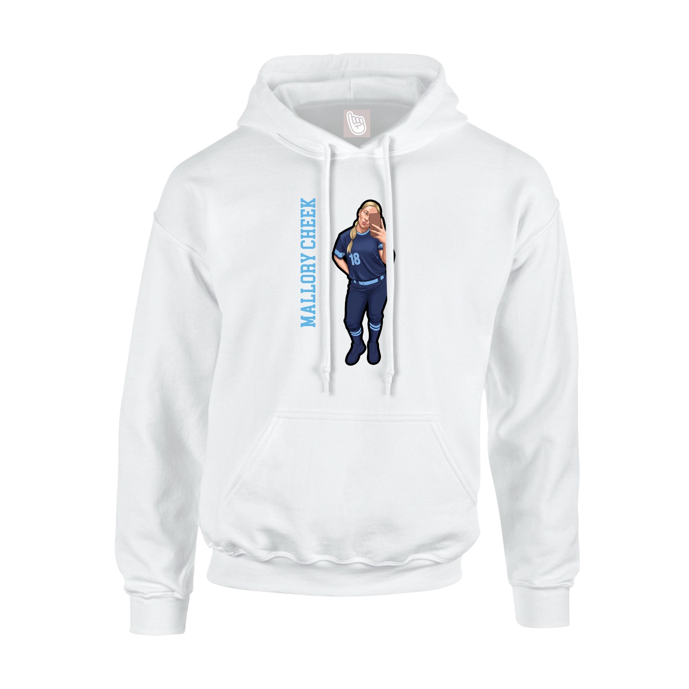 Youth Hoodie — Name Vertical in White