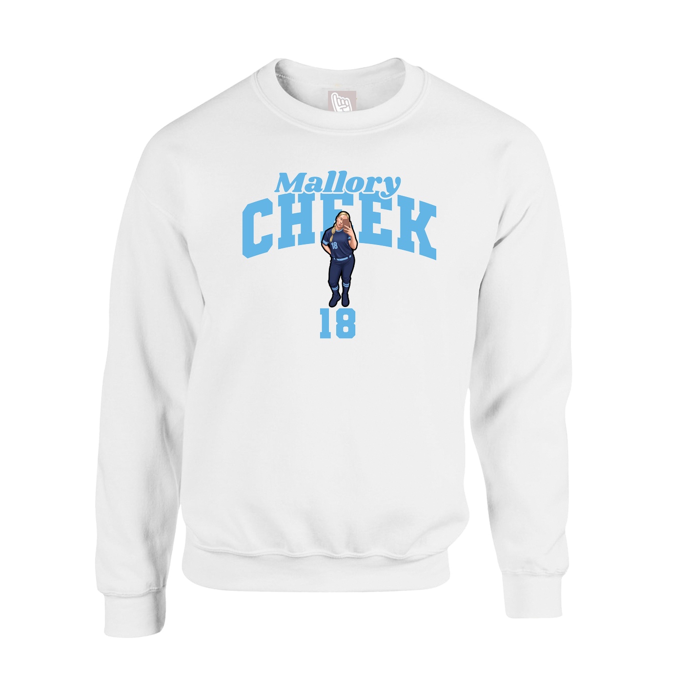 Fleece Crew — Signature Arch in White