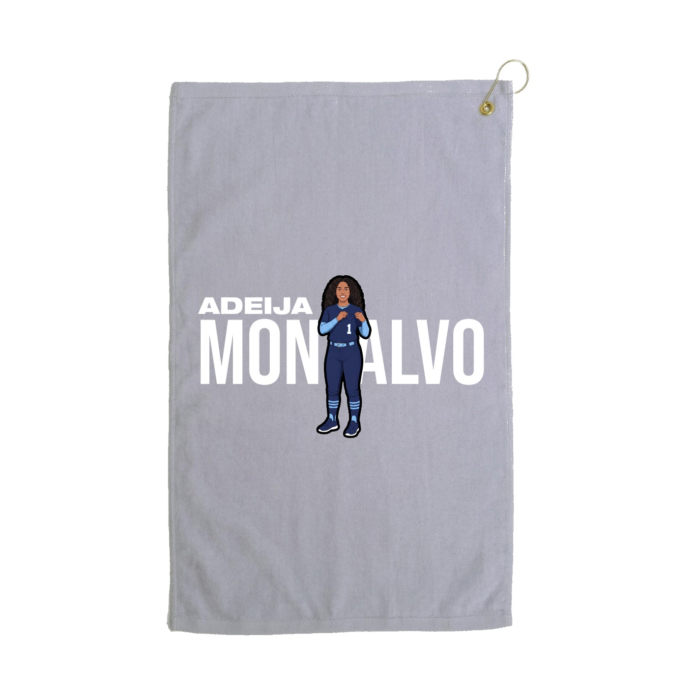 Golf Towel — Player Name in Grey