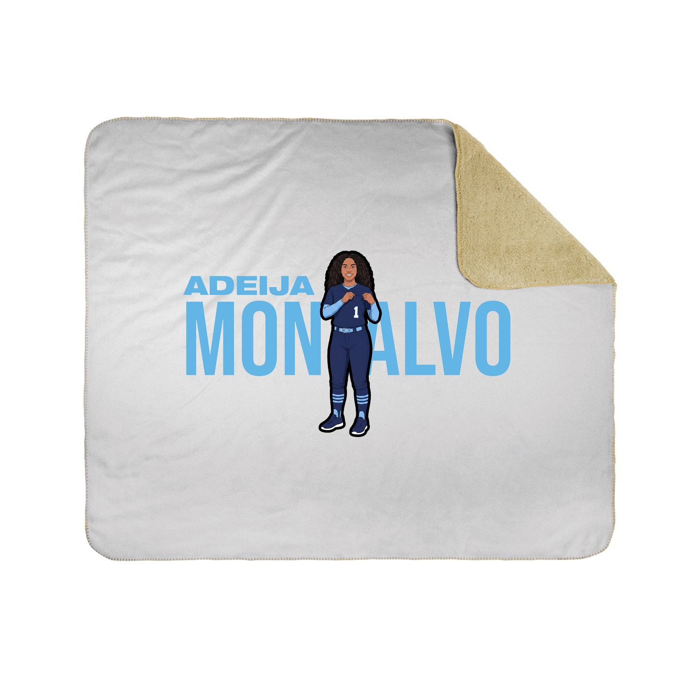 Throw Blanket — Player Name in White