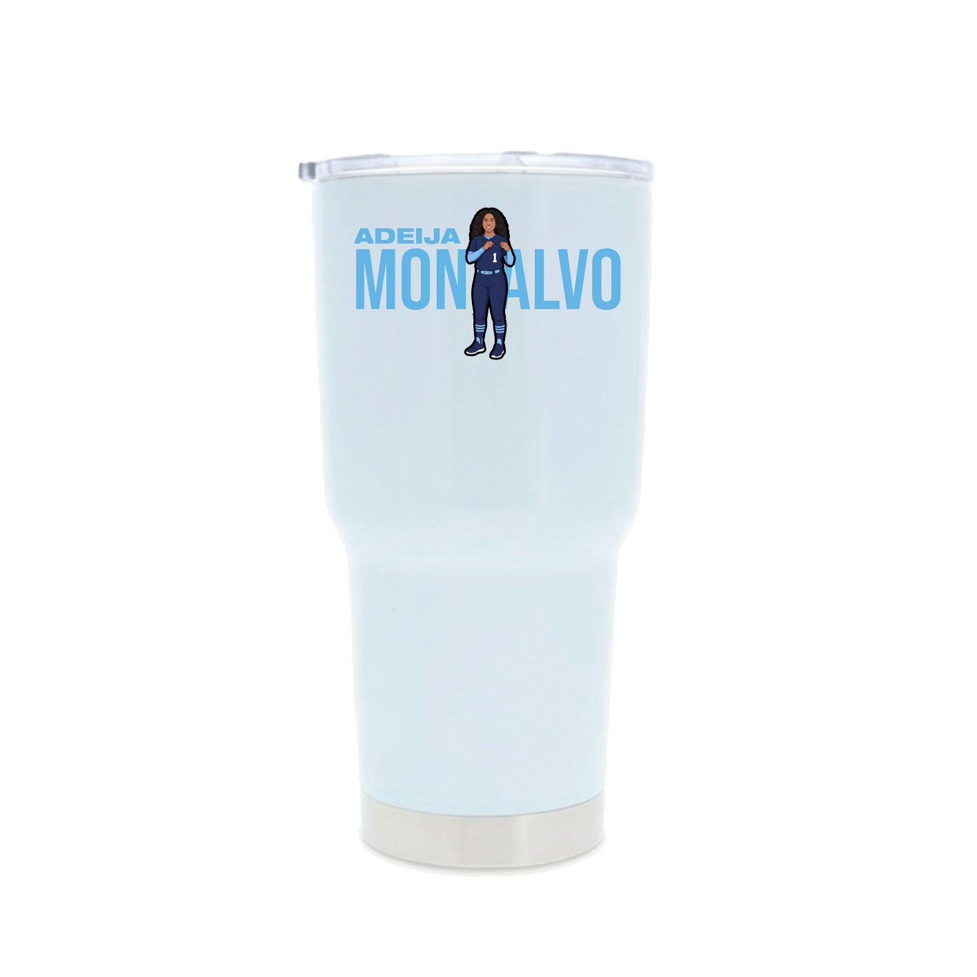 30oz Stainless Steel Tumbler — Player Name in White
