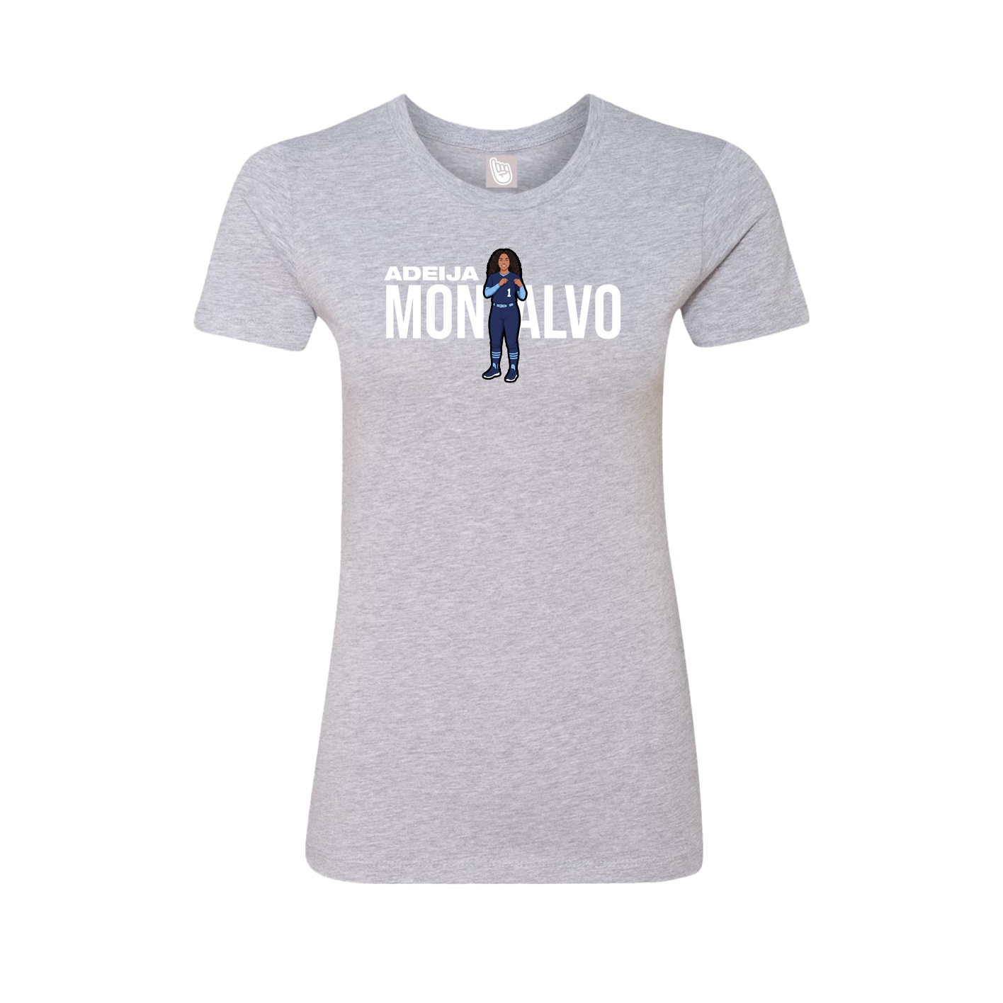 Fitted Women's Tee — Player Name in Grey