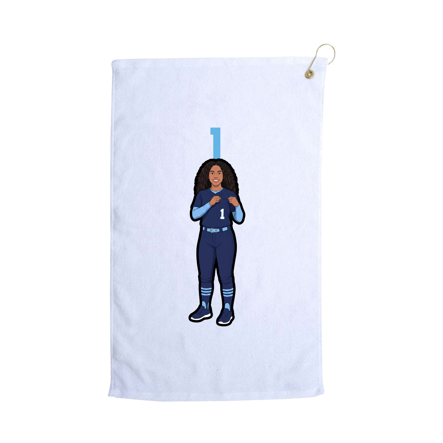 Golf Towel — Number Top in White